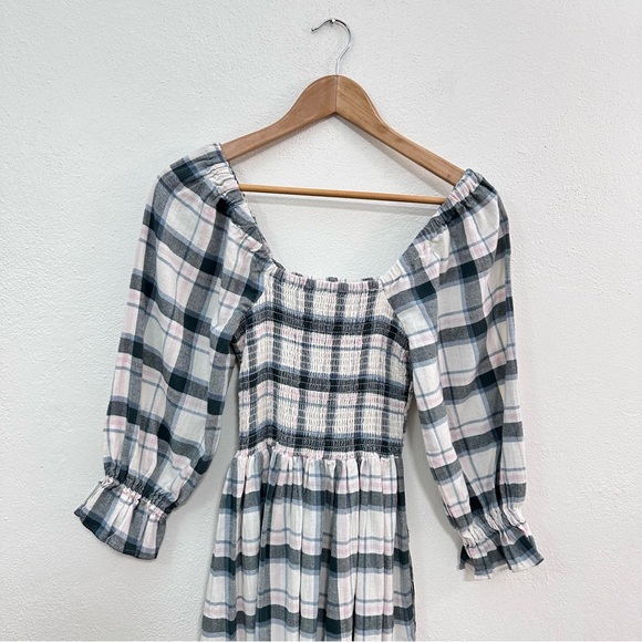 Madewell Smocked Plaid Mini Dress - Picture 5 of 6